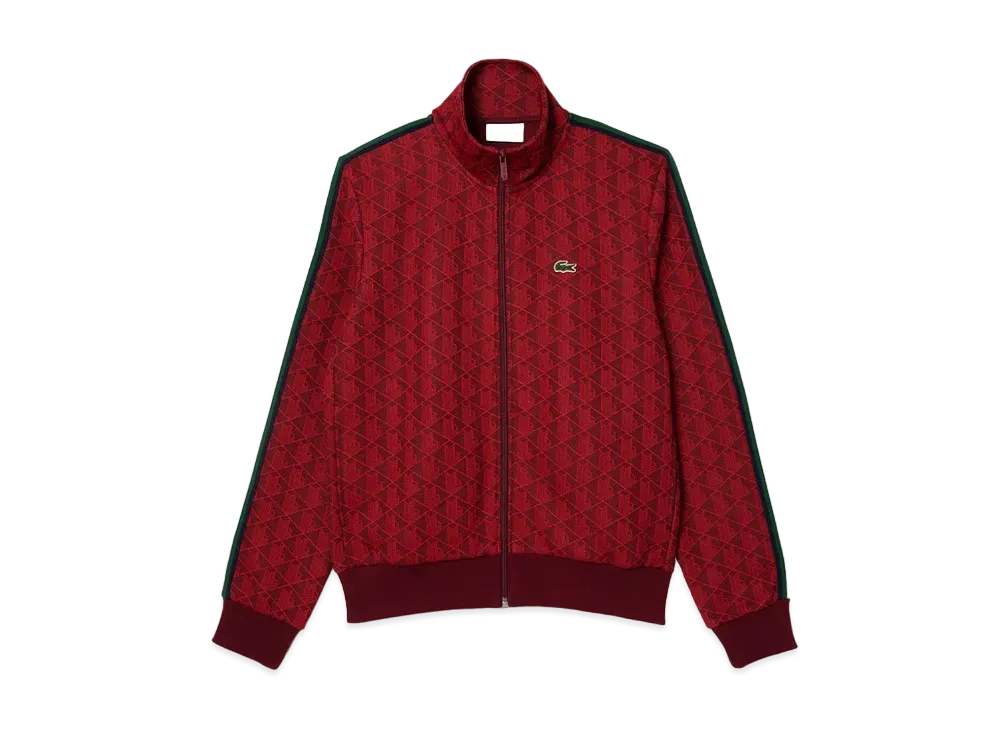 LACOSTE Monogram Jacquard Track Jacket "Bordeaux"