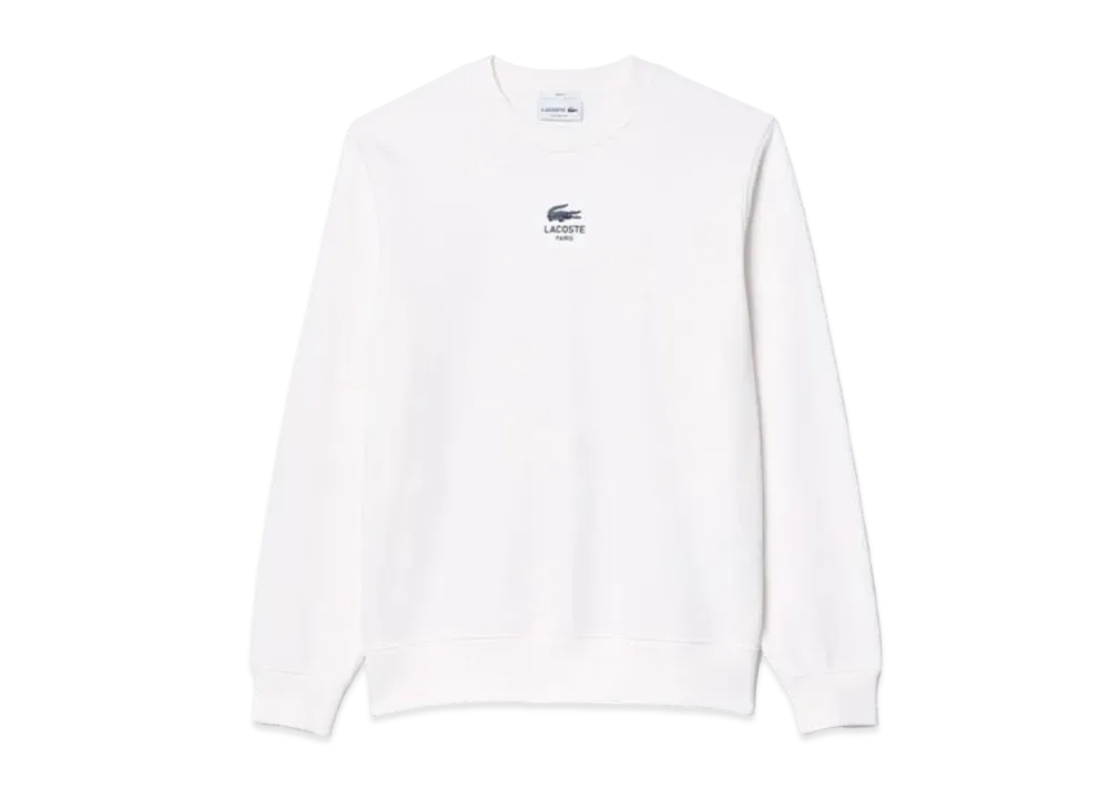 LACOSTE Pile Lining One-Point Graphic Print Crew Neck Sweatshirt "OffWhite"