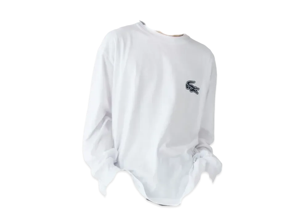 LACOSTE Oversized Back Print Long Sleeve T-Shirt "White"