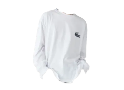 LACOSTE Oversized Back Print Long Sleeve T-Shirt "White"