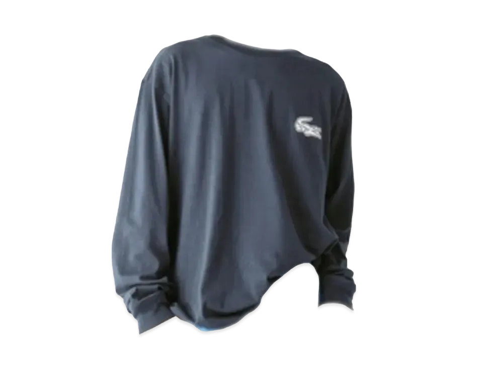 LACOSTE Oversized Back Print Long Sleeve T-Shirt "Charcoal"
