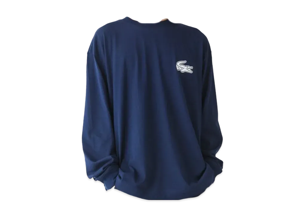 LACOSTE Oversized Back Print Long Sleeve T-Shirt "Navy"