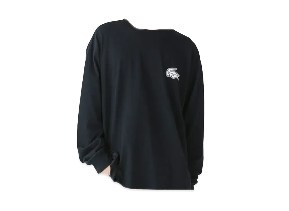 LACOSTE Oversized Back Print Long Sleeve T-Shirt "Black"