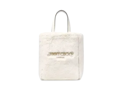 Jimmy Choo Lenny North-South S Suede Tote Bag "Latte/Light Gold"