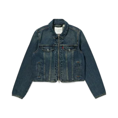 Levi’s x BLACKPINK ROSE Women's Zip-Up Trucker Jacket "Dark/Mid Wash"