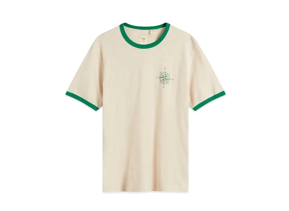 LEVI'S x END Mount Rambler Ringer T-Shirt "Ecru/Green"