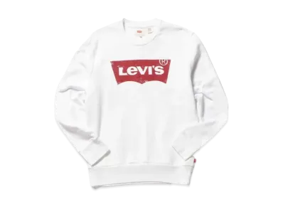 LEVI'S Crew Neck Sweatshirt White Graphic "Natural"