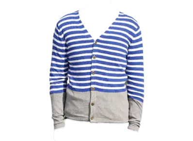 LEVI'S V-Neck Cashmere Cardigan Border 66871-0001 "Blue"
