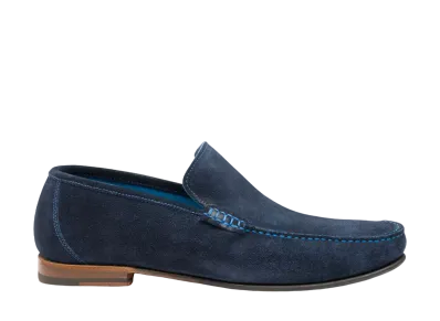 Loake Nicholson F Fit "Navy Suede" Rubber Sole