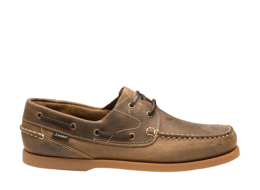 Loake Lymington F Fit "Brown Oiled Nubuck" Rubber Sole
