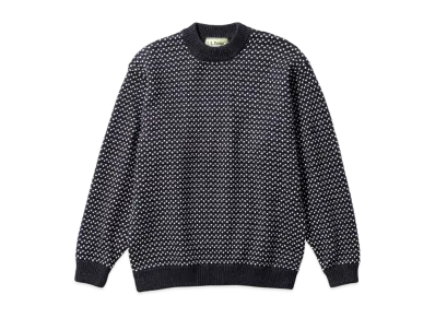 L.L.Bean Wayne Sweater Bird's-Eye "Charcoal/Natural/Purple"