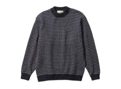 L.L.Bean Women's Wayne Sweater Bird's-Eye "Charcoal/Natural/Purple"