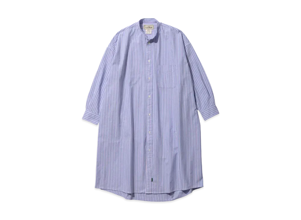 L.L.Bean Women's Orono Long-Sleeve Long Shirt "Sax/Pink"