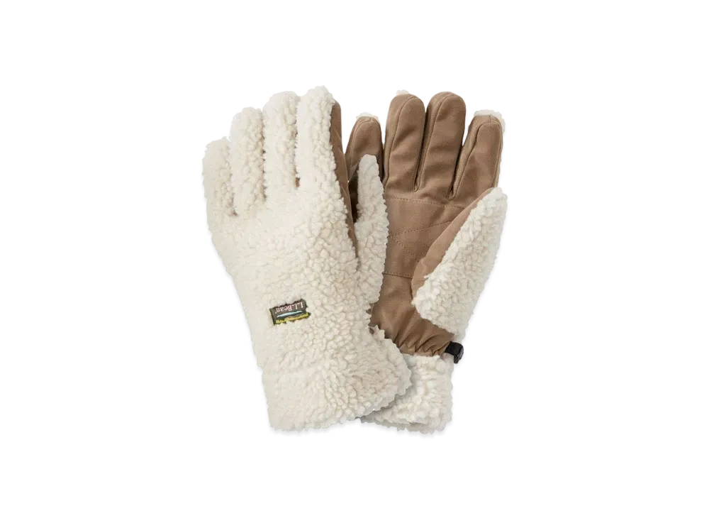 L.L.Bean Adults' Mountain Pile Fleece Gloves "Natural"