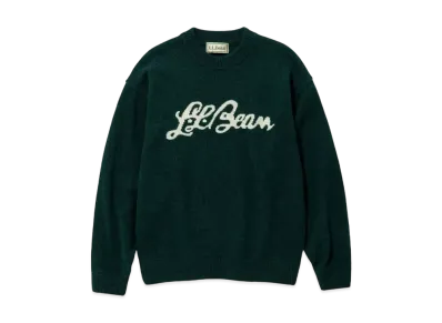 L.L.Bean Woolwich Sweater Script Logo "Forest Green"