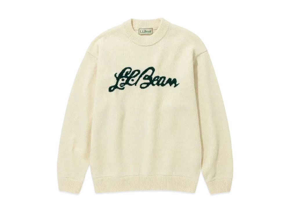 L.L.Bean Woolwich Sweater Script Logo "Natural"