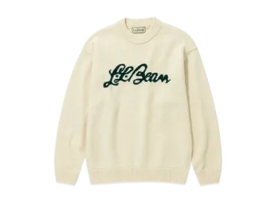 L.L.Bean Woolwich Sweater Script Logo "Natural"