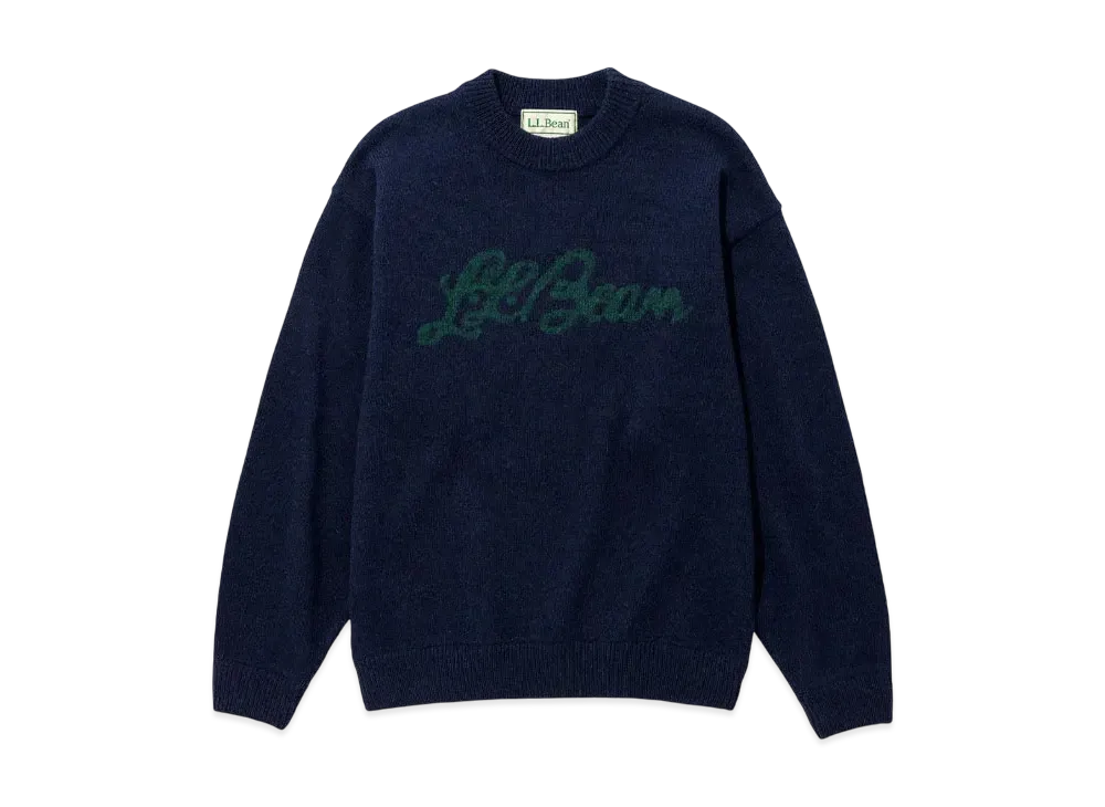 L.L.Bean Woolwich Sweater Script Logo "Navy"