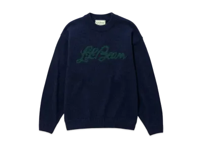 L.L.Bean Woolwich Sweater Script Logo "Navy"