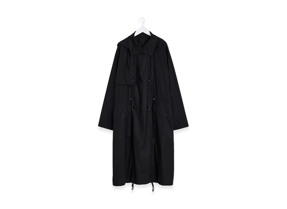 LEMAIRE Light Hooded Trench -WR Light Ventile Cotton- "Black"