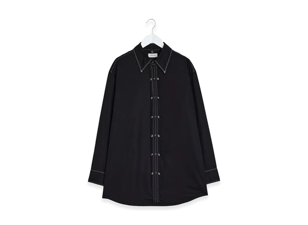 LEMAIRE Embellished Metal Shirt -Light Cotton Satin- "Black"