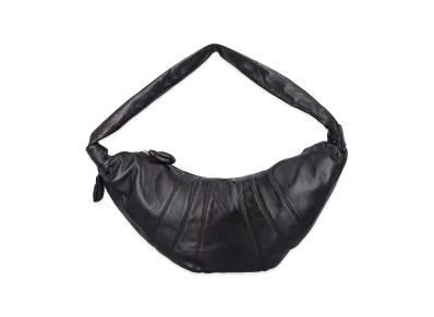 LEMAIRE Nappa Leather Large Croissant Shoulder Bag "Black/Slate"