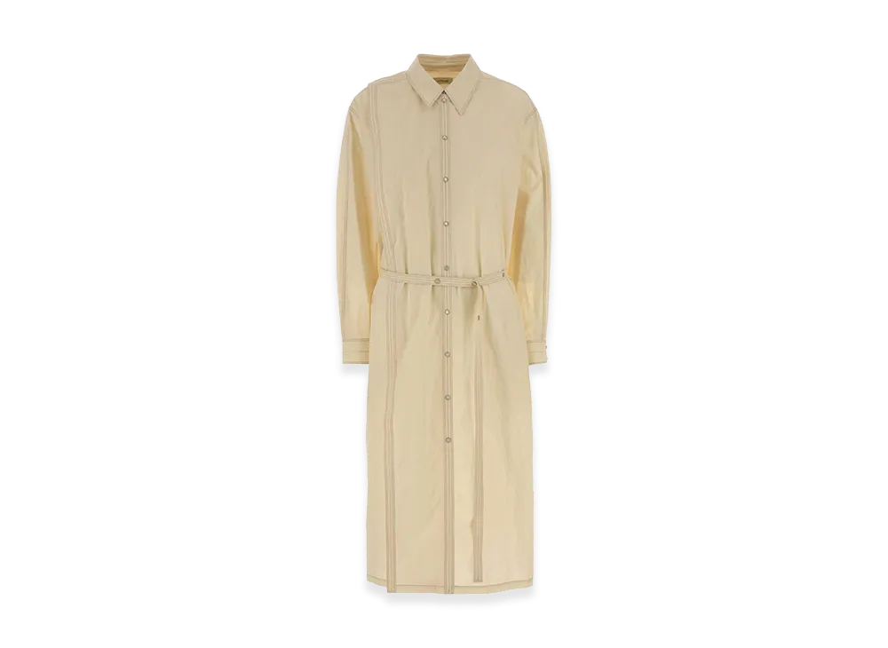 LEMAIRE Women's Cotton Shirt Dress "Cream/Yellow"