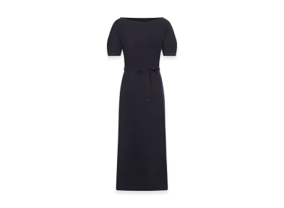 LEMAIRE Women's Off-Shoulder Dress In Heavy Linen And Cotton Jersey "Blue"