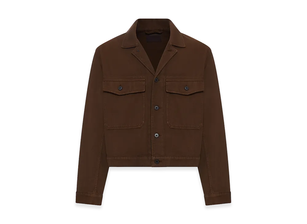 LEMAIRE Trucker Jacket In Dyed Broken Twill "Brown"