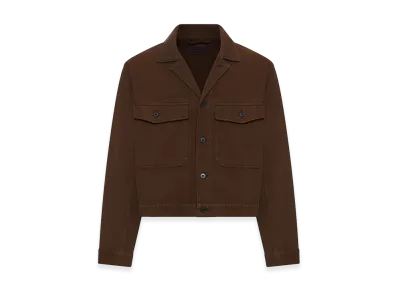LEMAIRE Trucker Jacket In Dyed Broken Twill "Brown"