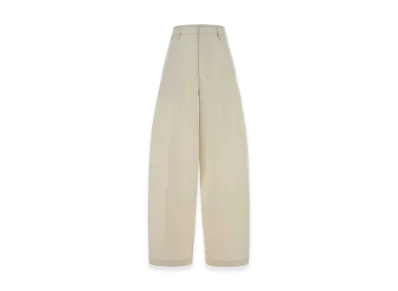 LEMAIRE Women's Cotton Wide-Leg Pant "Ivory/White"