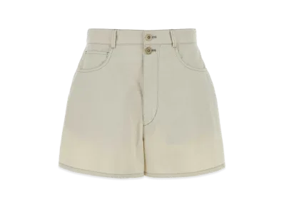 LEMAIRE Women's Cotton Shorts "Ivory/White"