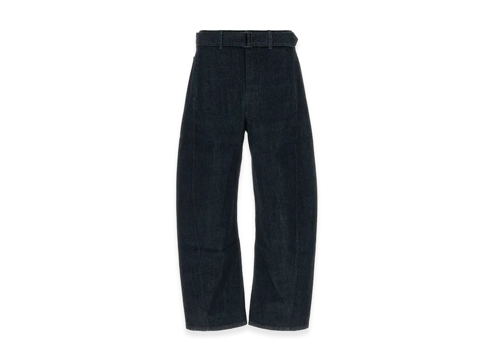 LEMAIRE Denim Wide-Leg Twisted Belted Jeans "Blue"