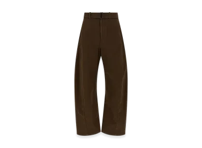 LEMAIRE Cotton Trousers With Braided Belt "Brown"