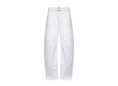 LEMAIRE Women's Bleached Heavy Denim Trousers With Belt "White"