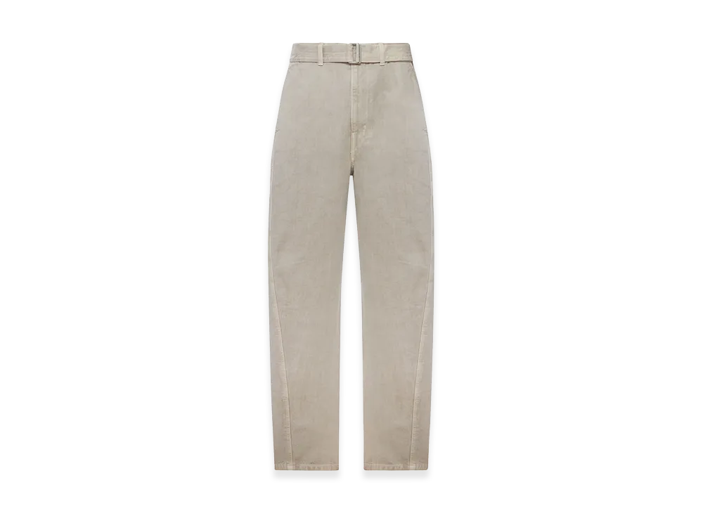 LEMAIRE Twisted Cotton Twill Trousers With Belt "Gray"