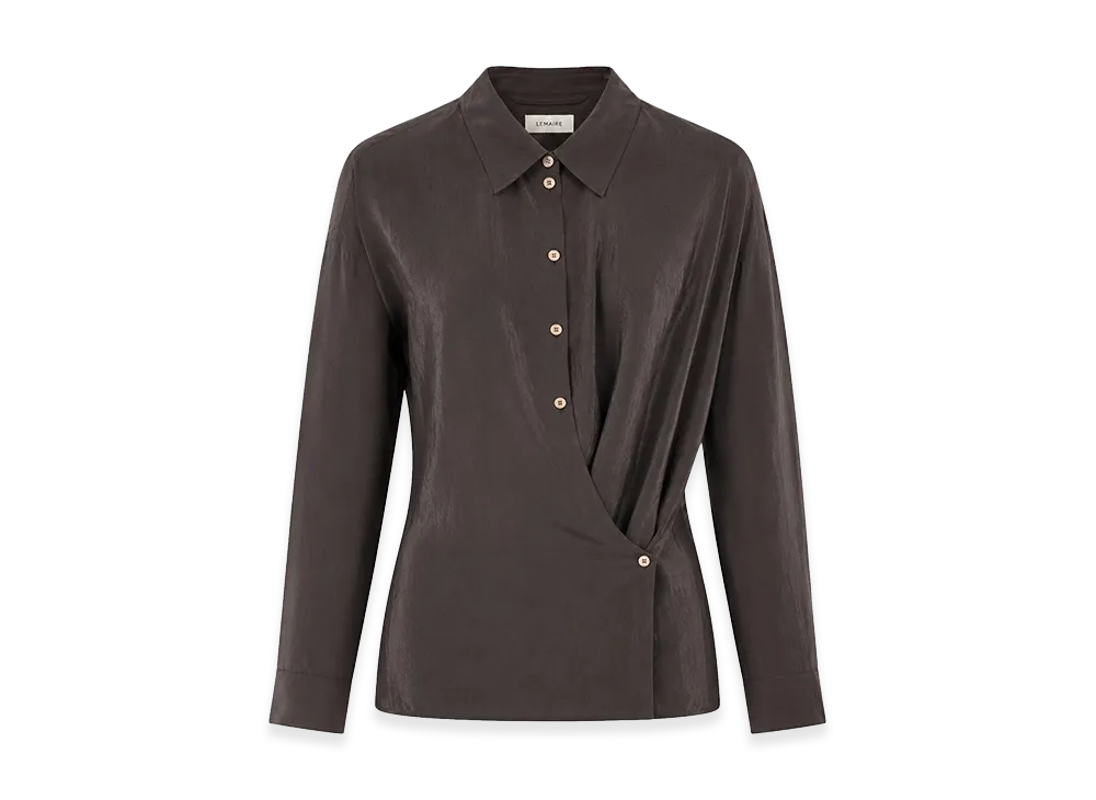 LEMAIRE Women's Straight Collar Twisted Shirt "Black"