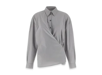 LEMAIRE Women's 'Straight Collar Twisted' Shirt "Gray"