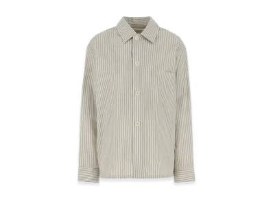 LEMAIRE Women's Embroidered Poplin Shirt "Stripped"