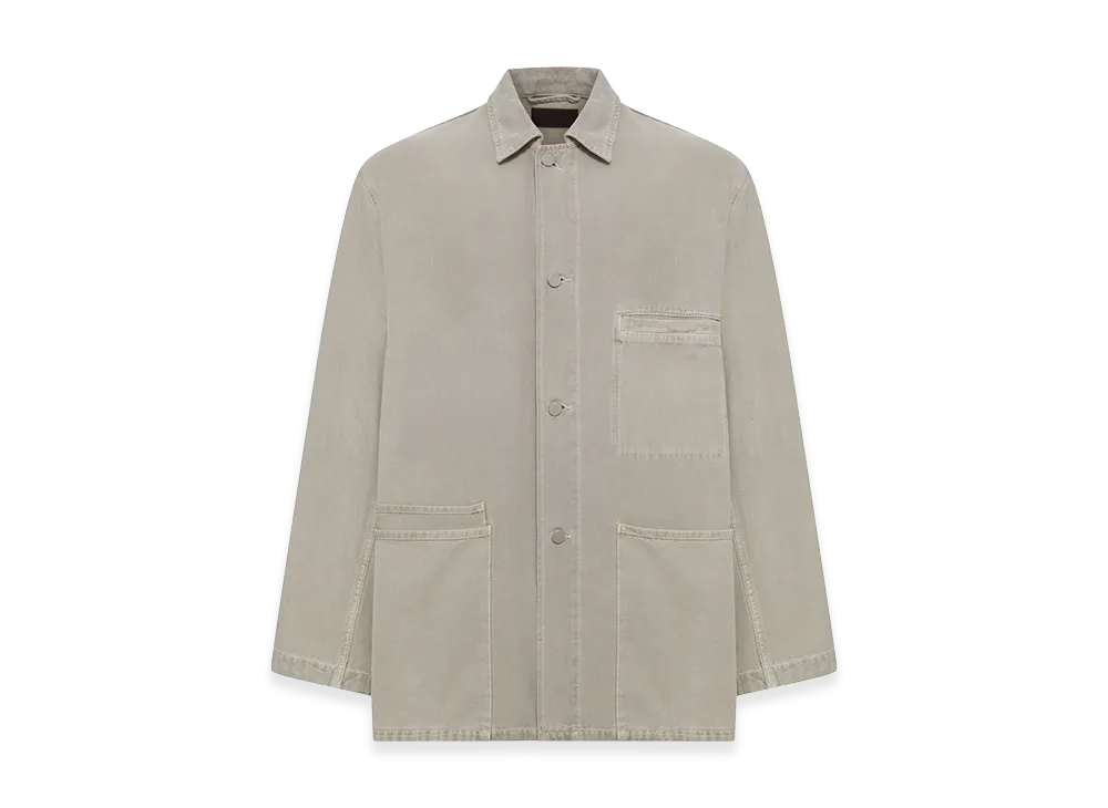 LEMAIRE Utility Overshirt In Snow Broken Twill "Gray"
