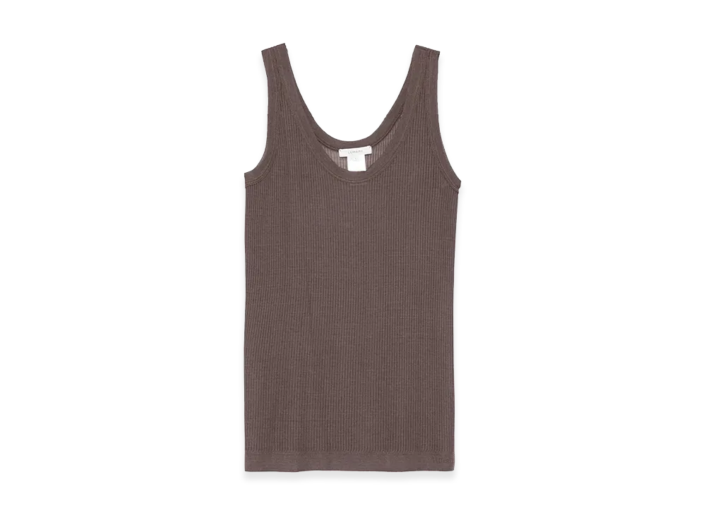 LEMAIRE Women's Seamless Ribbed Tank Top "Dark Brown"