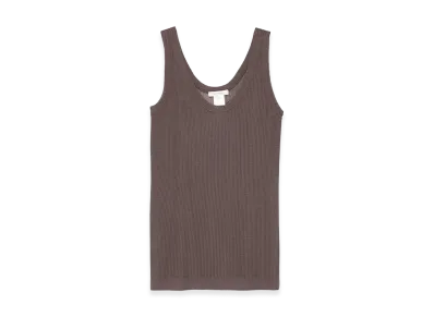 LEMAIRE Women's Seamless Ribbed Tank Top "Dark Brown"