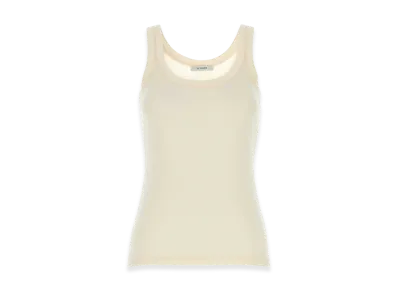 LEMAIRE Women's Cotton Tank Top "Cream/Yellow"