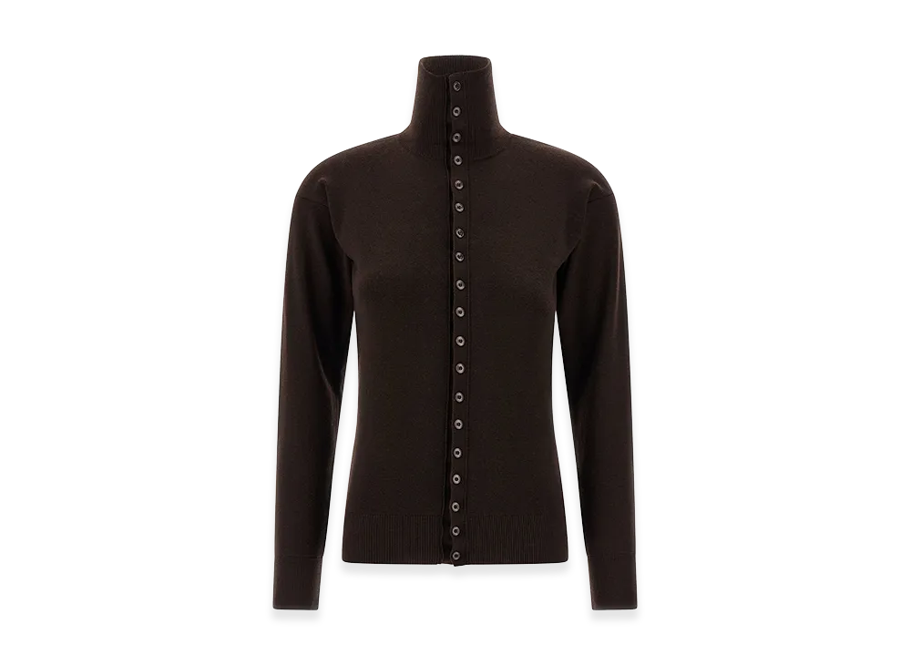 LEMAIRE Women's 'Buttoned Fitted' Cardigan "Brown"