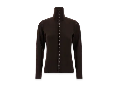 LEMAIRE Women's 'Buttoned Fitted' Cardigan "Brown"