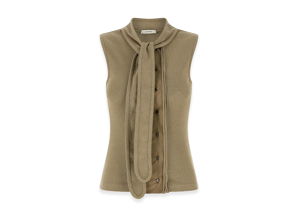 LEMAIRE Women's 'Asymmetrical Fitted' Top "Beige"