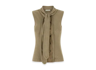 LEMAIRE Women's 'Asymmetrical Fitted' Top "Beige"