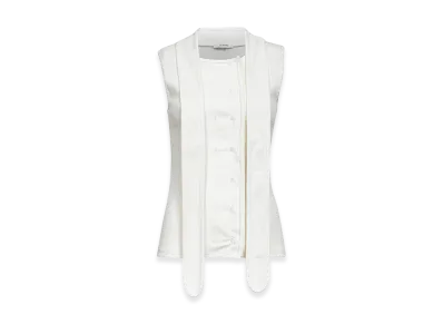 LEMAIRE Women's Stretch Cotton Blend Vest "White"
