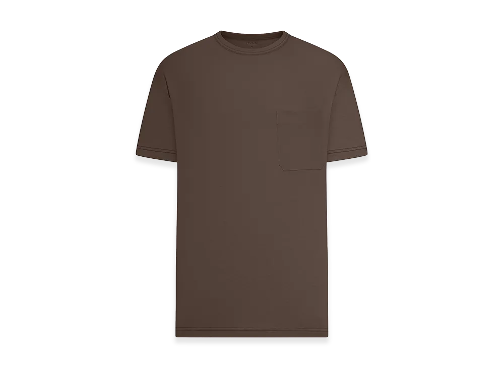 LEMAIRE Short-Sleeved Boxy T-Shirt In Heavy Jersey "Brown"