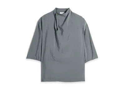 LEMAIRE Women's Dry Silk Soft Collar Top "Aluminium"